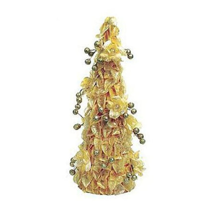 Alberello di natale decorato naturale altezza 35 cm - colore oro