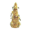 Alberello di natale decorato naturale altezza 35 cm - colore oro