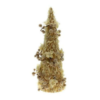 Alberello di natale decorato naturale altezza 45 cm - colore oro