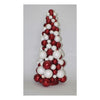 Albero di natale decorato con sfere e glitter altezza 75 cm - colore rosso/bianco