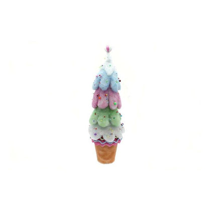 Albero di natale decorato fantasia dolci - 24x24xh82 cm - multicolore