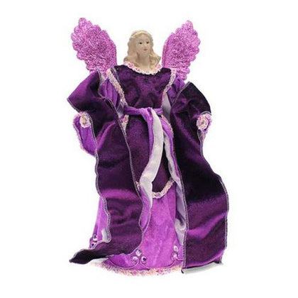 Angelo natalizio decorato altezza 35 cm - colore viola - decorazione natale