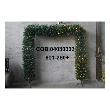 Arco verde natalizio in PVC + PE 260x280 cm con luce calda