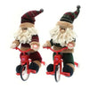 Babbo natale con bicicletta altezza 30 cm - decorazione natalizia