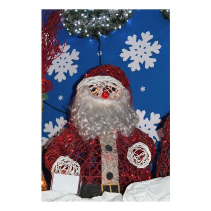 Babbo natale con 112 luci altezza 60 cm - colore rosso/bianco - decorazione natalizia