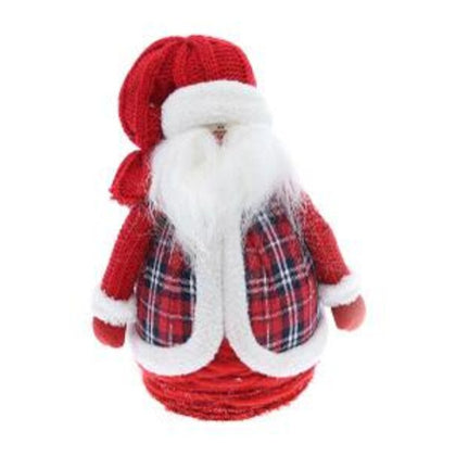 Babbo natale altezza 25 cm - colore rosso scozzese - decorazione natalizia