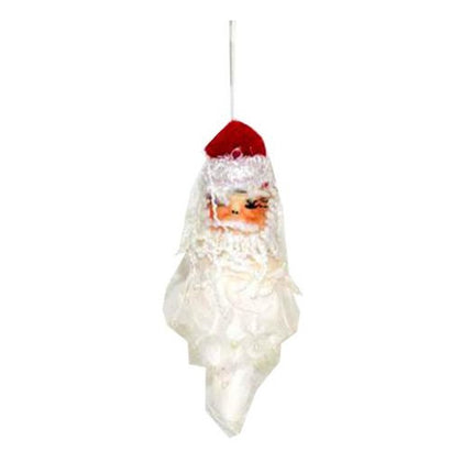 Babbo natale piume pendente altezza 16 cm - colore rosso/bianco - decorazione natalizia