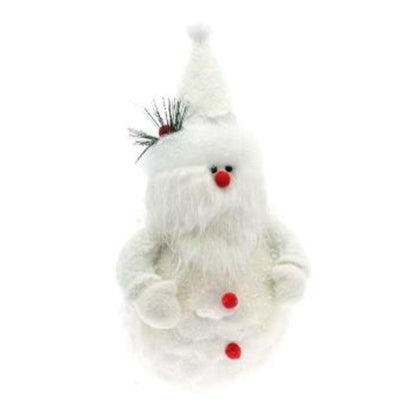 Babbo natale pupazzo di neve 22x21xh45 cm - colore bianco - decorazione natalizia