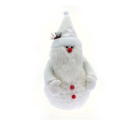 Babbo natale pupazzo di neve 32x30xh59 cm - colore bianco - decorazione natalizia