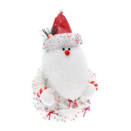 Babbo natale pupazzo di neve 22x21xh42 cm - colore bianco/rosso - decorazione natalizia