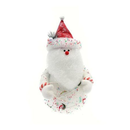 Babbo natale pupazzo di neve 32x30xh56 cm - colore bianco/rosso - decorazione natalizia