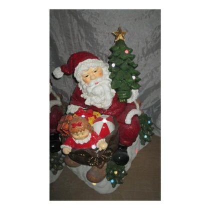 Babbo natale seduto con Led - decorazione natalizia - soprammobile