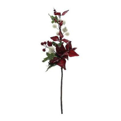 Decorazione floreale natalizia 50 cm - colore rosso/bianco