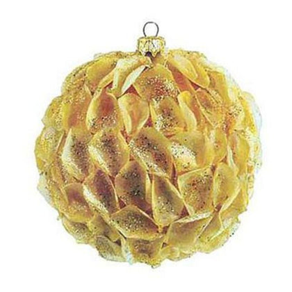 Sfera natalizia decorata 10 cm - colore oro - decorazione natale