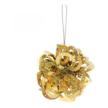 4 pendenti decorati Ø8 cm - colore oro - decorazione natalizia addobbo