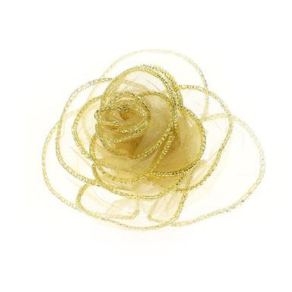 6 Rose pendenti small - colore oro - addobbo natalizio decorazione