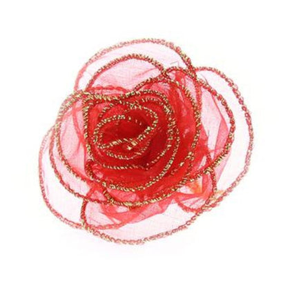 6 Rose pendenti small - colore rosso - addobbo natalizio decorazione