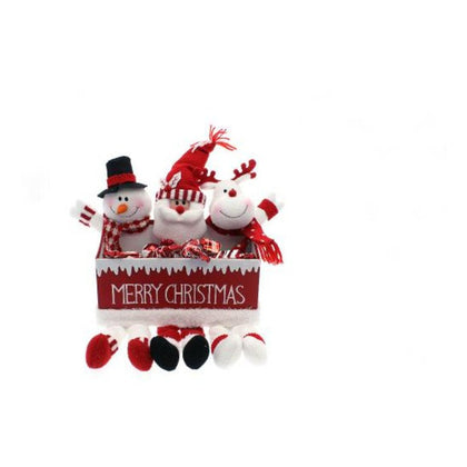 Decorazione natalizia Box regalo di natale 36x12xh40 cm - colore rosso/bianco