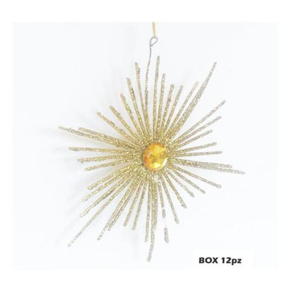 12 Sfere piatte natalizie Ø15 cm - colore oro - addobbo natale decorazione