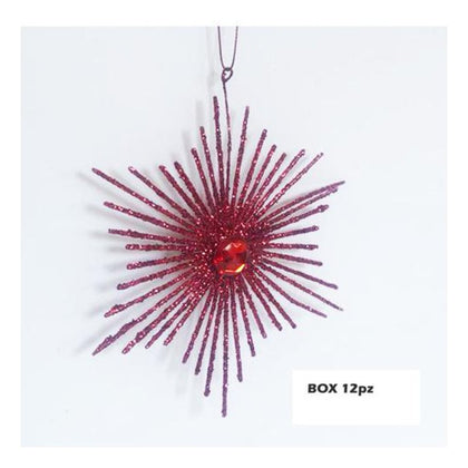 12 Sfere piatte natalizie Ø15 cm - colore rosso - addobbo natale decorazione