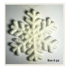 6 fiocchi di neve decorativi innevati h20 cm - colore bianco - addobbo natale decorazione