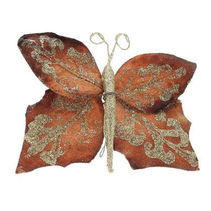 12 Farfalle Large - colore rame - addobbo natalizio decorazione