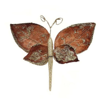 12 Farfalle Medium - colore rame - addobbo natalizio decorazione