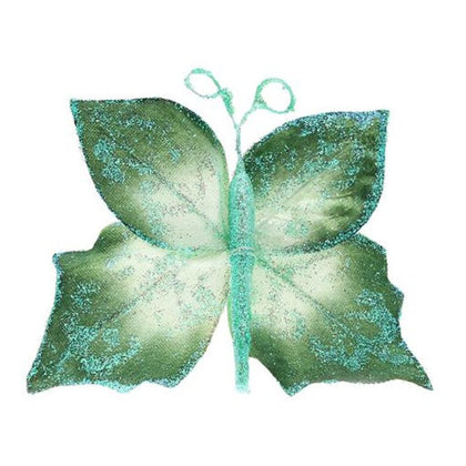 12 Farfalle Large - colore verde - addobbo natalizio decorazione