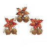 3 decorazioni addobbo frutta natalizia per albero natale - colore oro/arancio