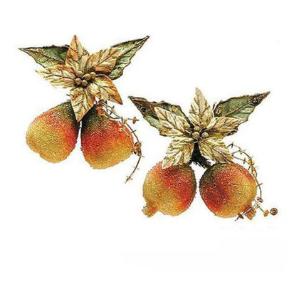 2 decorazioni addobbo frutta natalizia per albero natale - colore arancio