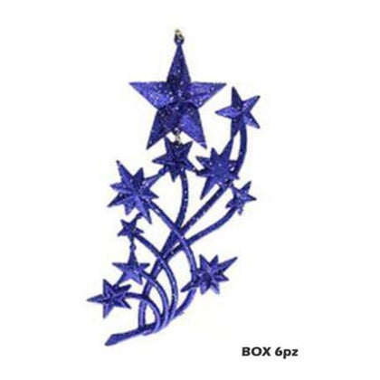 6 rami di stelle per albero di natale - colore blu - addobbi natalizi decorazioni