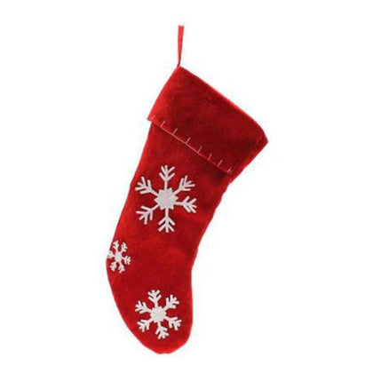 Calza di natale Snowflake - colore rosso - addobbo natalizio