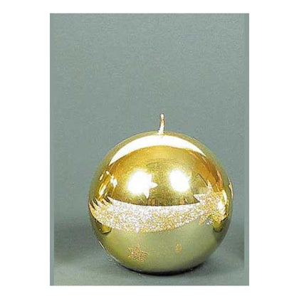 Candela sferica natalizia metallizzata 10 cm - colore oro - decorazione addobbo natale