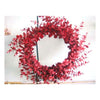 Corona natalizia decorata con foglie Ø60 cm - colore rosso - decorazione natale addobbo