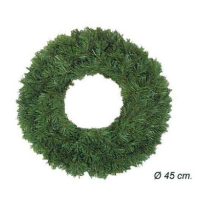 Corona natalizia 45 rami pino Ø40 cm - colore verde - decorazione natale addobbo