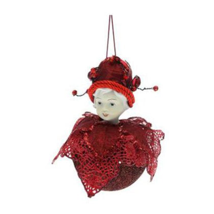 Elfo decorato pendente palla per albero di natale 18 cm - colore rosso