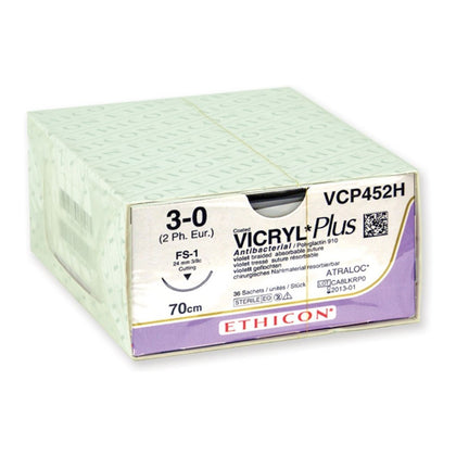 Sutura Assorbibile Ethicon Vicryl Plus - 3/0 Ago 24 mm - Conf. 36 Pz.