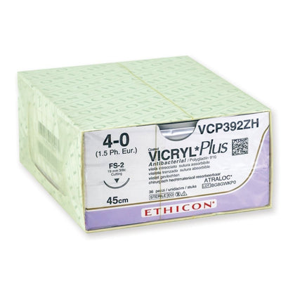 Sutura Assorbibile Ethicon Vicryl Plus - 4/0 Ago 19 mm - Conf. 36 Pz.