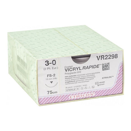 Sutura Assorbibile Ethicon Vicryl Rapid - 3/0 Ago 14 mm - Conf. 36 Pz.