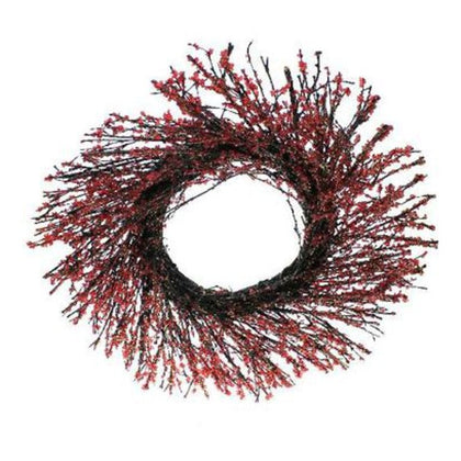 Decorazione corona di natale per porta 48 cm - colore rosso - addobbo natalizio