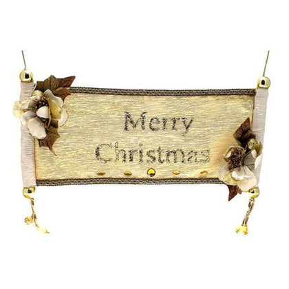 Decorazione di natale per porta h20x43 cm - colore oro/crema - addobbo natalizio