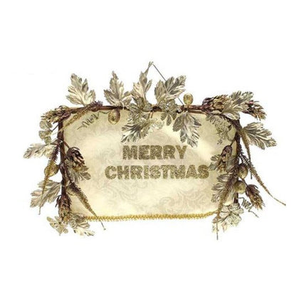 Decorazione di natale per porta h23x33 cm - colore oro - addobbo natalizio