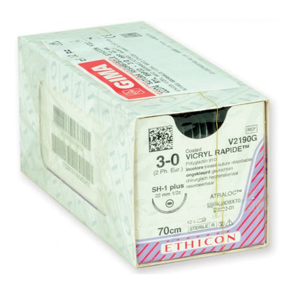 Sutura Assorbibile Ethicon Vicryl Rapid - 3/0 Ago 22 mm - Conf. 12 Pz.