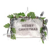 Decorazione di natale per porta h23x33 cm - colore argento - addobbo natalizio