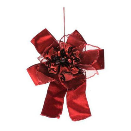 Decorazione fiocco di natale per porta 25 cm - colore rosso - addobbo natalizio