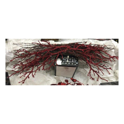 Fascio decorati di rami 70 cm - colore rosso - decorazione addobbo di natale