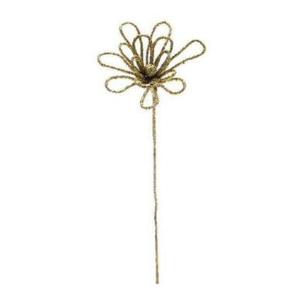 Fiore decorato addobbo decorazione natale 40 cm - colore oro