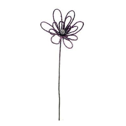 Fiore decorato addobbo decorazione natale 40 cm - colore viola