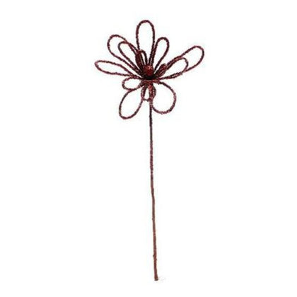 Fiore decorato addobbo decorazione natale 40 cm - colore rosso