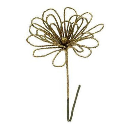 Fiore decorato addobbo decorazione natale 50 cm - colore oro